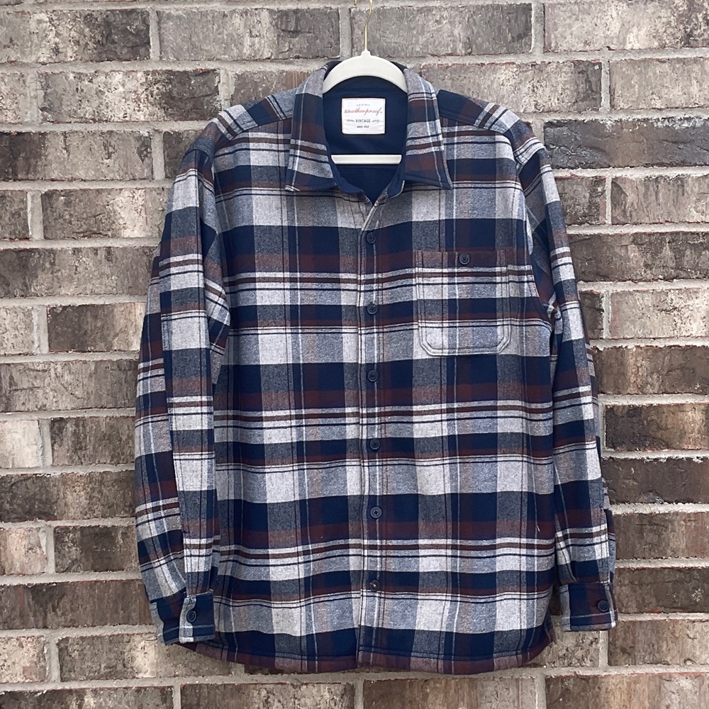 🔥 Take 50% OFF- WeatherProof Men's Plaid Shirt - Blue and Brown, Size-XL - Picture 2 of 13